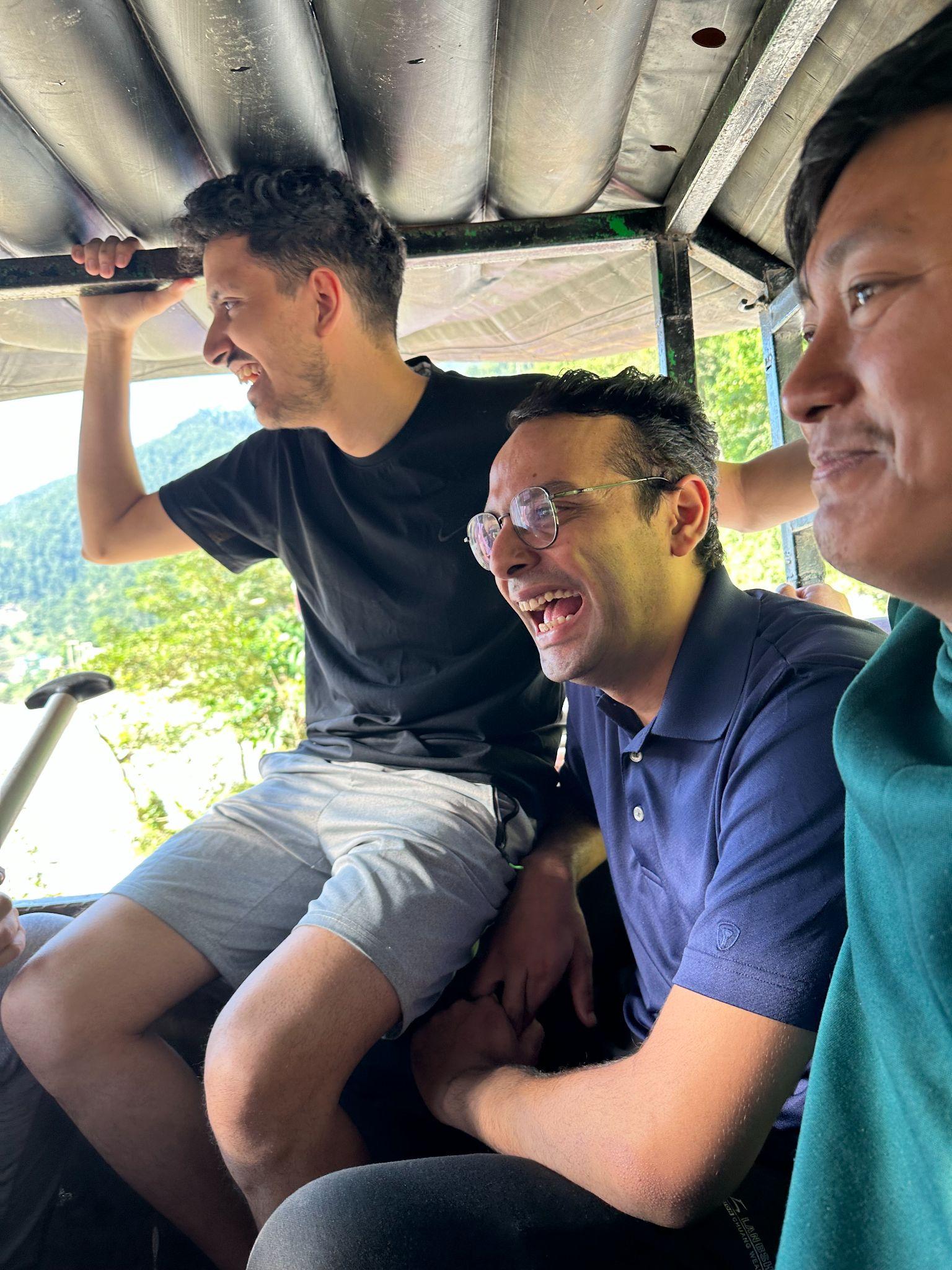 On the truck heading to the rafting point